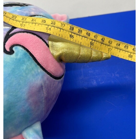 Caticorn Unicorn 2 Scoops 14" Tye Tie Dye Stuffed Plush Embroidered Eyes - Picture 5 of 6